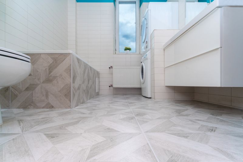 Bathroom Featuring Geometric Tiles